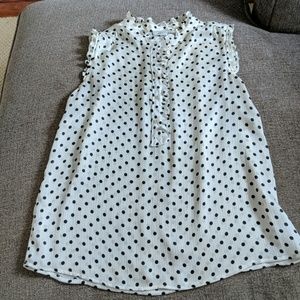 Polka Dot Sleeveless Shirt